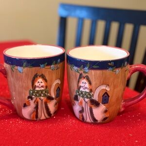 Vintage 90’s Sakura Garden Calico Cat 
Coffee mugs
